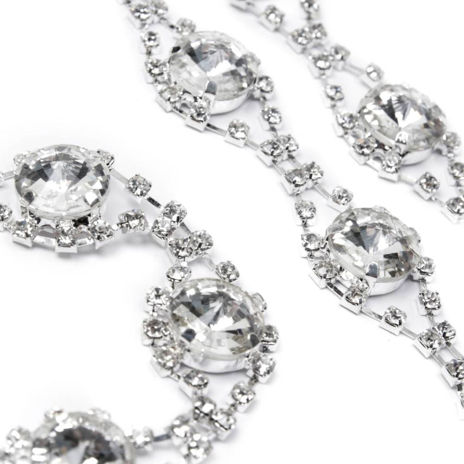 Double Diamante Wave Crystal Chain Trim