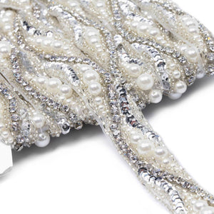Sienna Wave Trim w Pearls & Crystals