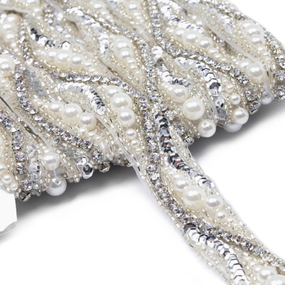 Sienna Wave Trim w Pearls & Crystals