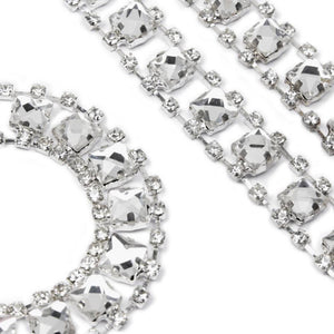Square Diamante Crystal Chain Trim