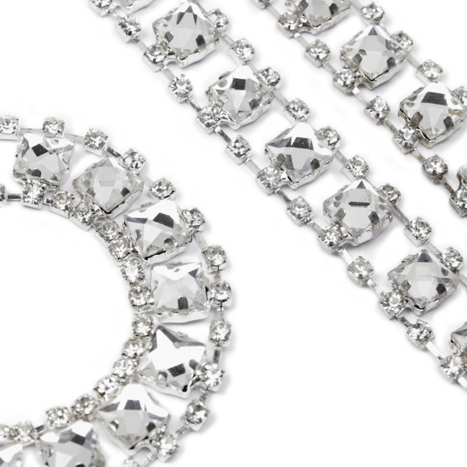 Square Diamante Crystal Chain Trim
