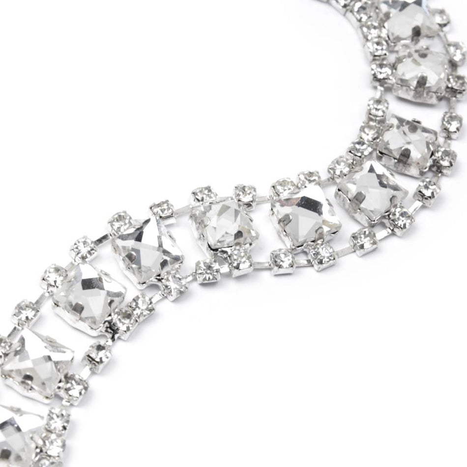 Square Diamante Crystal Chain Trim