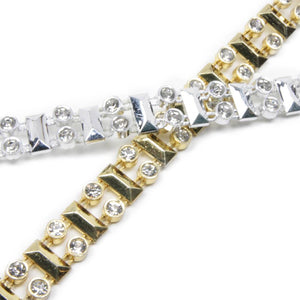 Bevelled Rectangular Bar Metallic Trim w Diamante