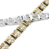 Bevelled Rectangular Bar Metallic Trim w Diamante