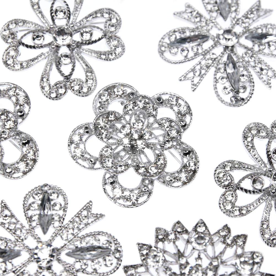 Diamante Rhinestone Brooches