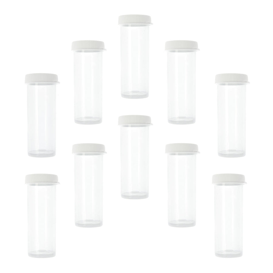 Plastic Vials w Snap Cap (10 Pack)