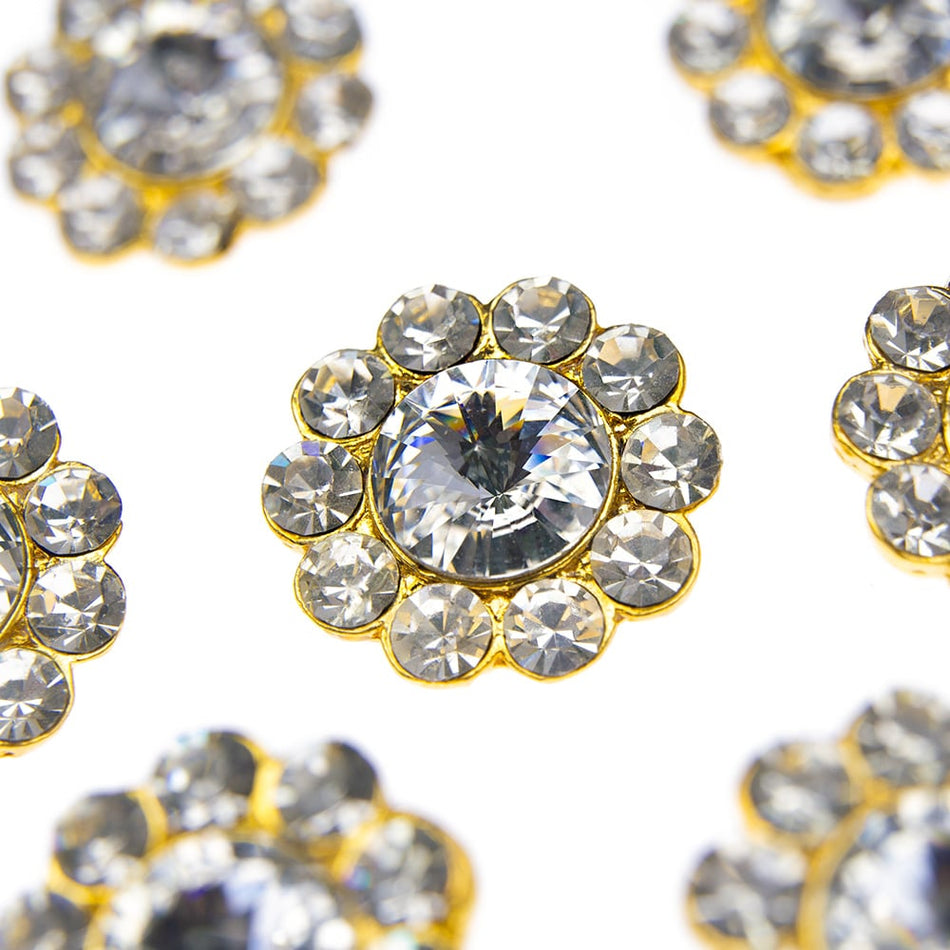 Vintage Style Diamante Buttons - Alice