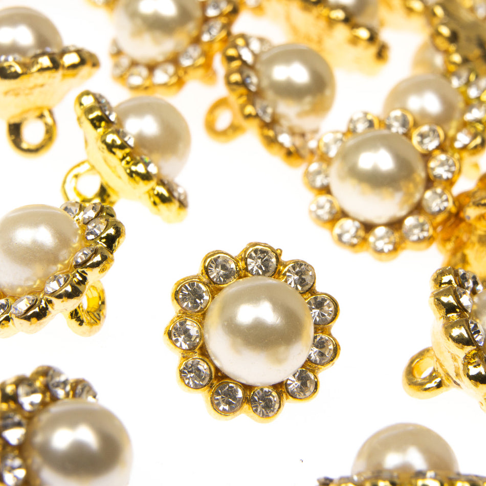 Vintage Style Diamante Buttons - Nancy