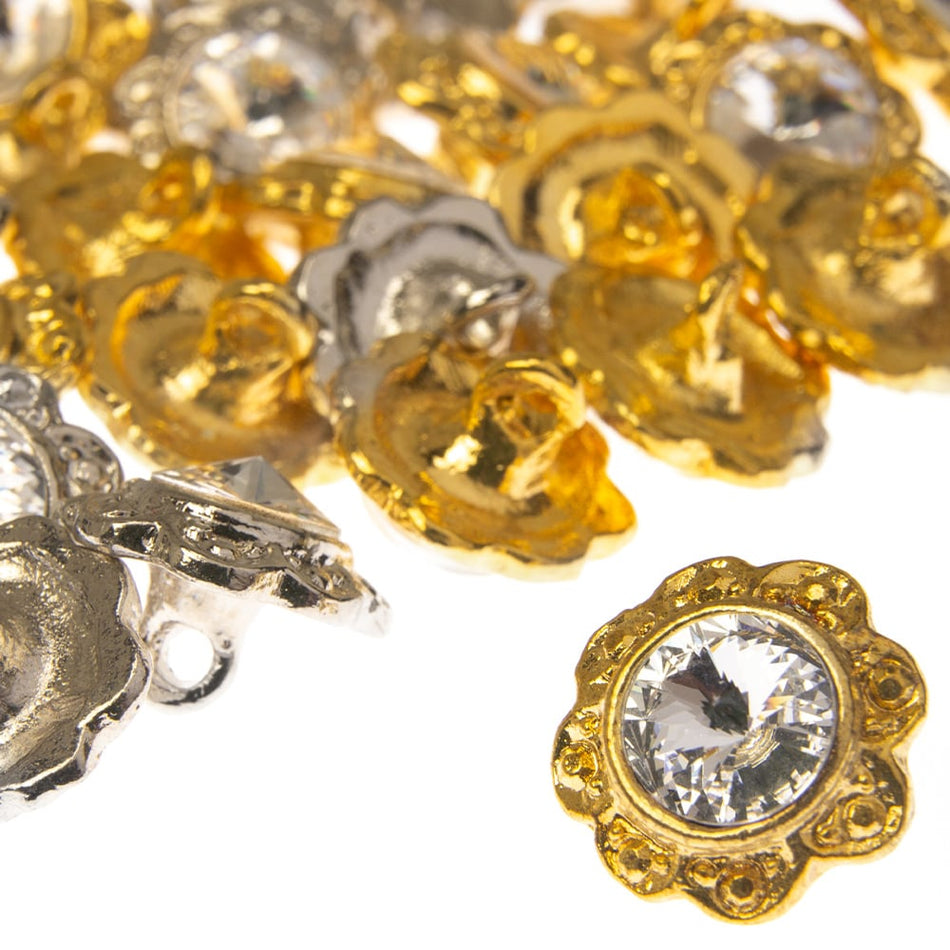 Vintage Style Diamante Buttons - Polly