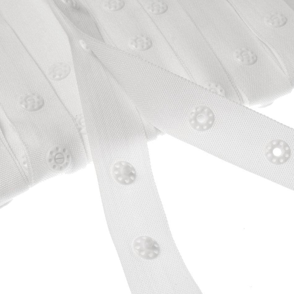 Snap Fastener Tape w Round Press Studs - 17mm
