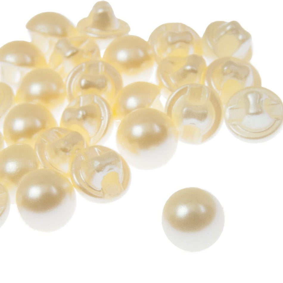 Japanese Dome Pearl Button w Pearl Shank (24 Pack)