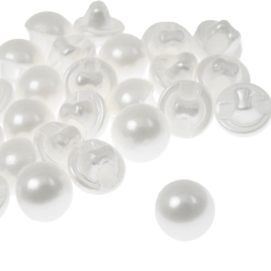 Japanese Dome Pearl Button w Pearl Shank (24 Pack)