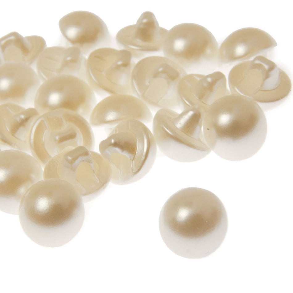 Japanese Dome Pearl Button w Pearl Shank (24 Pack)