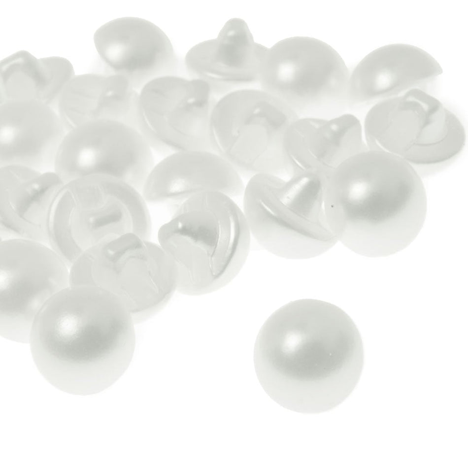 Japanese Dome Pearl Button w Pearl Shank (24 Pack)