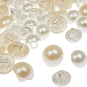 Japanese Dome Pearl Button w Pearl Shank (24 Pack)