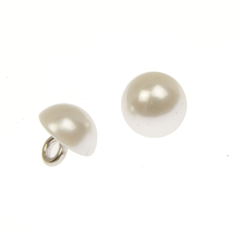 Japanese Dome Pearl Button w Metal Shank (12 Pack)