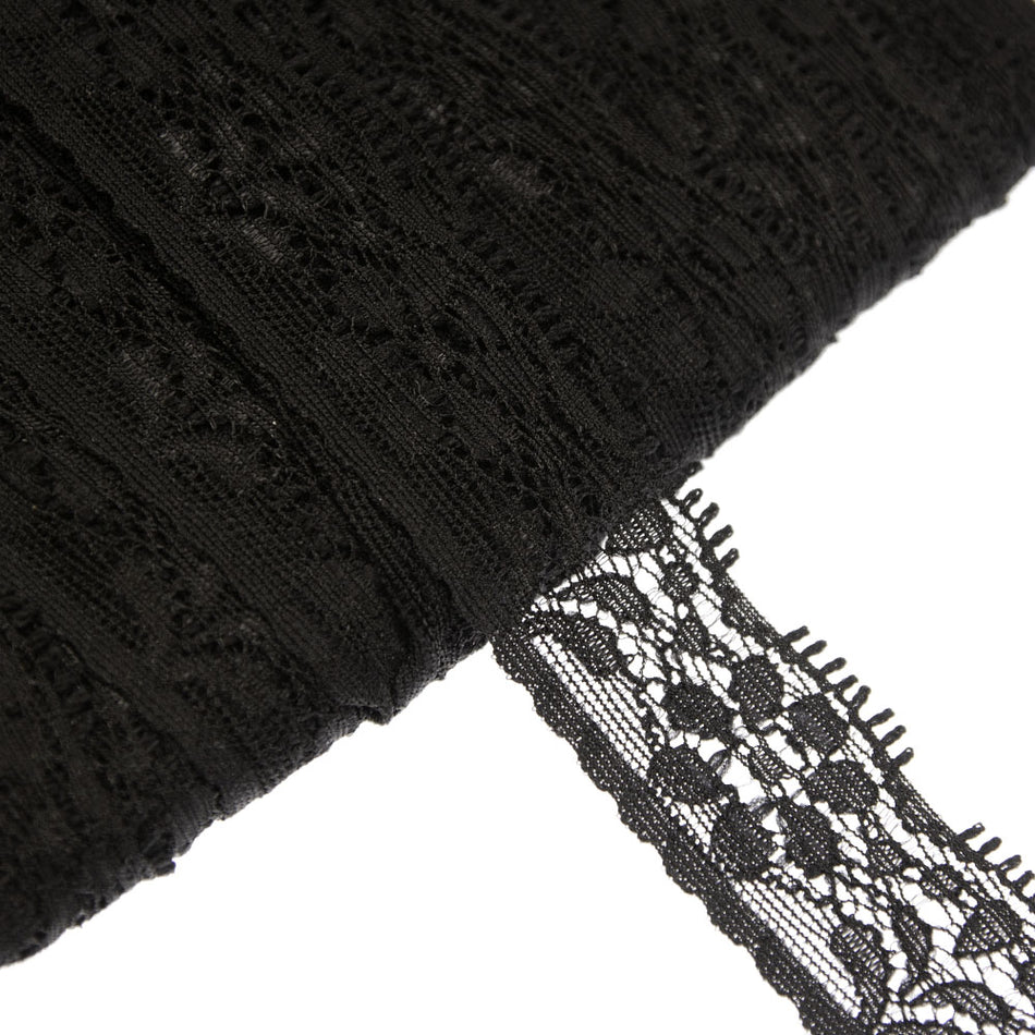 Daisies & Leaves Stretch Lace Trim