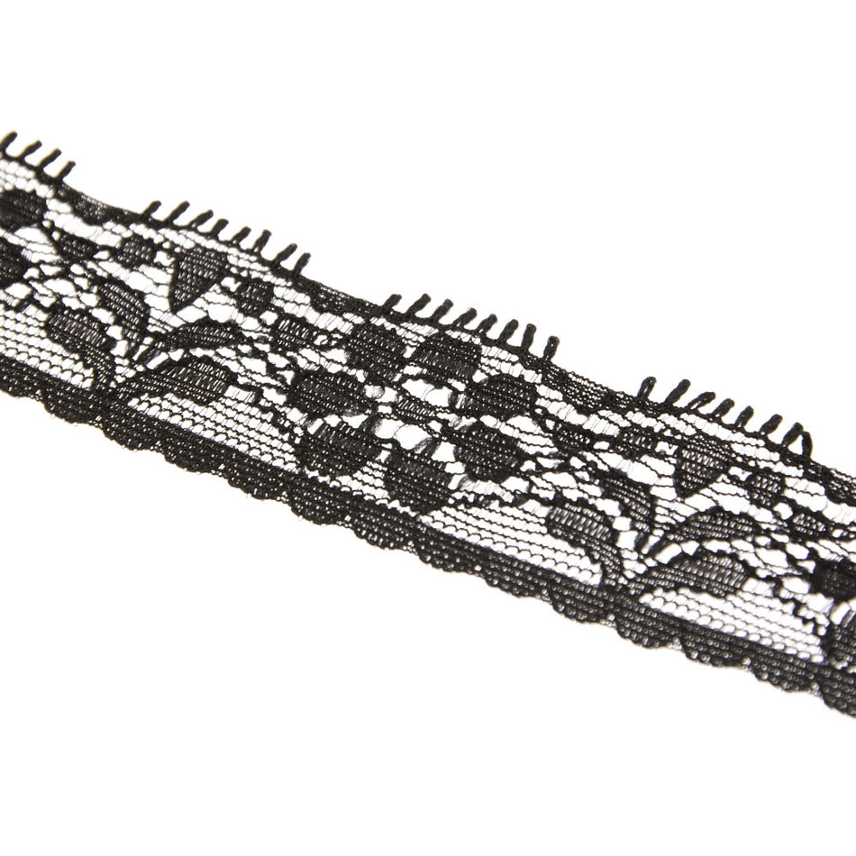 Daisies & Leaves Stretch Lace Trim