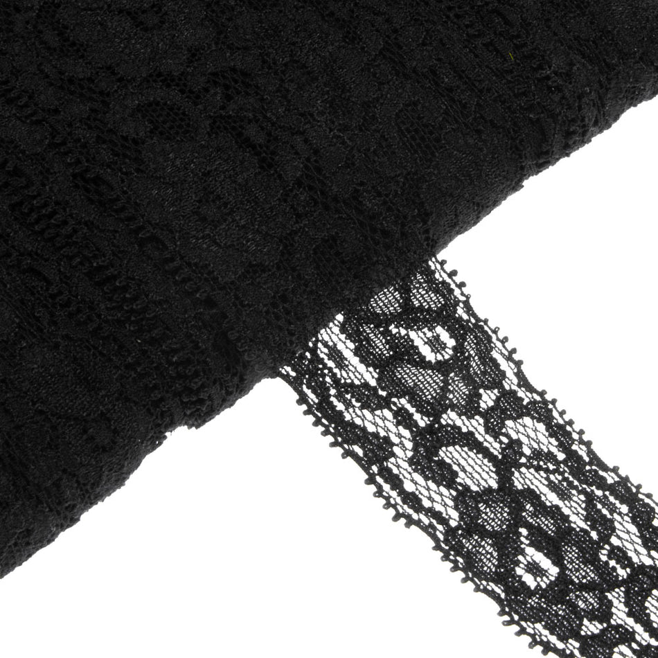Zinnia Floral & Swirls Stretch Lace Trim