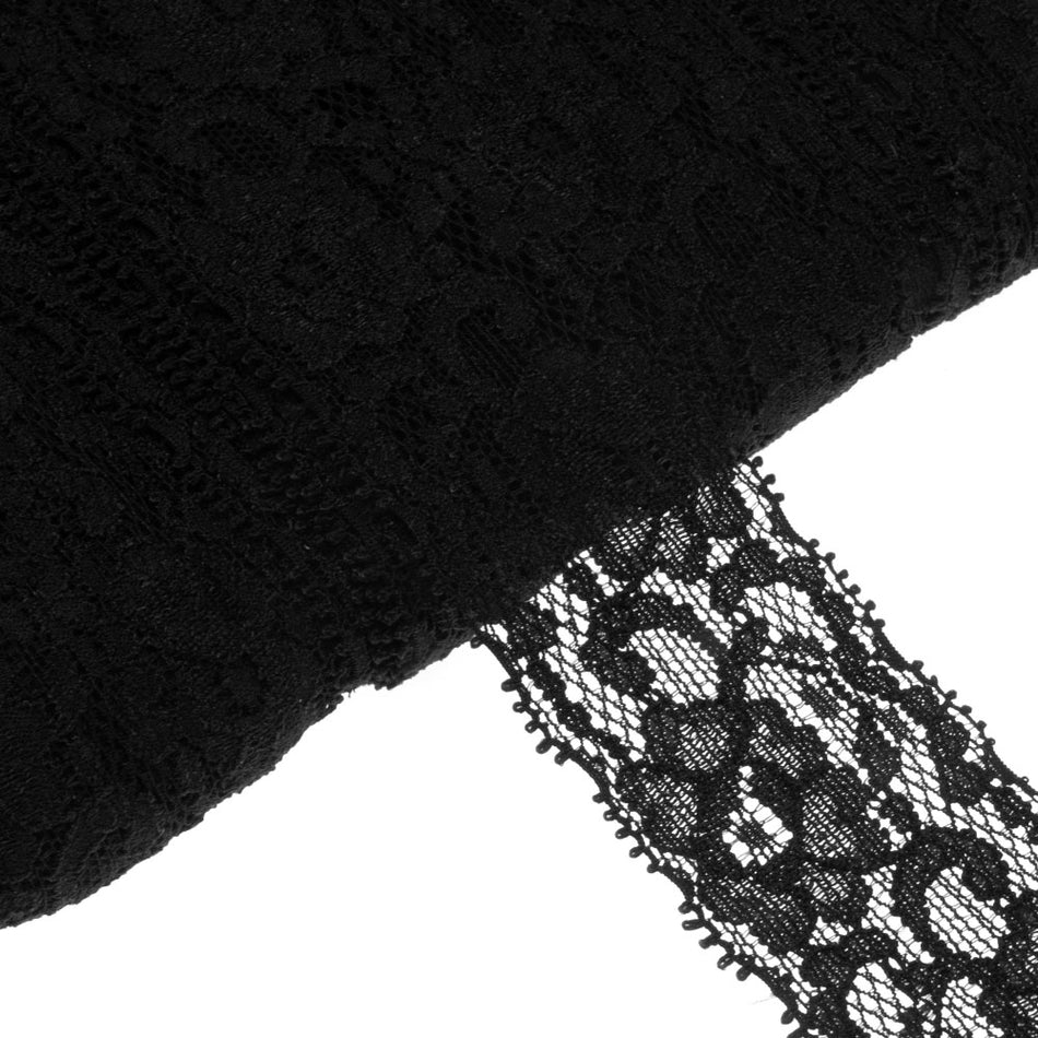Zinnia Floral & Swirls Stretch Lace Trim