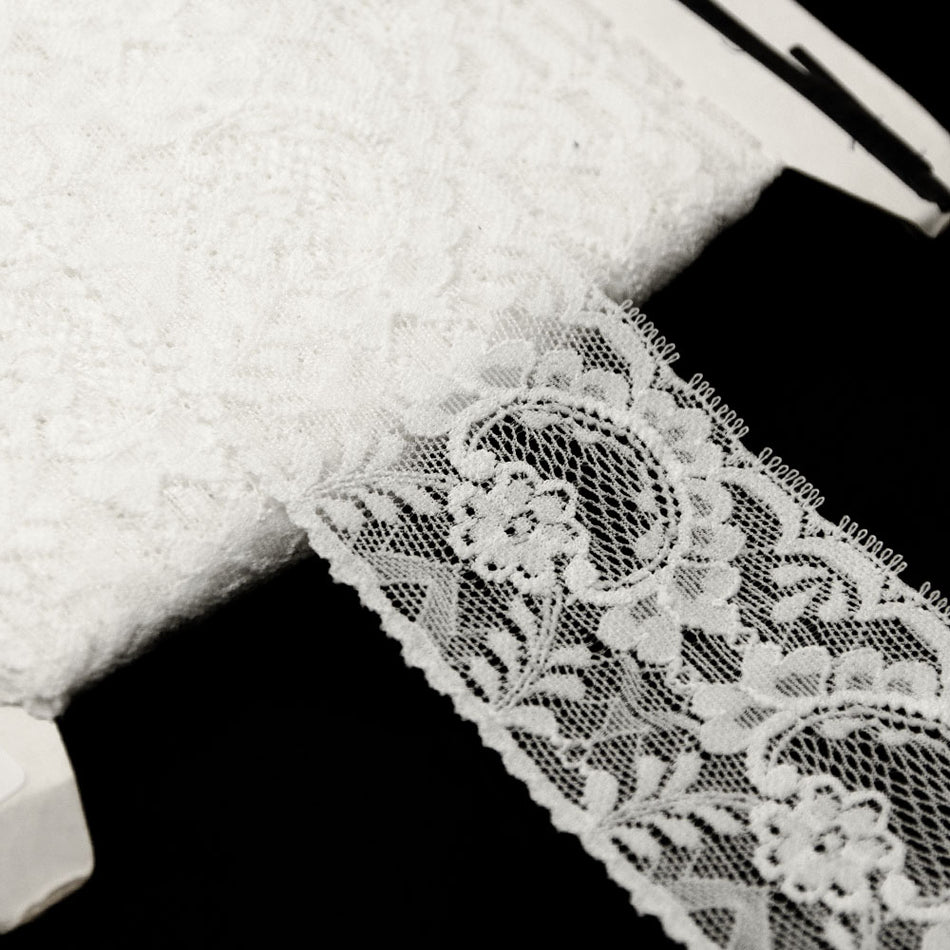 Fern Stretch Lace Trim w Floral Arches