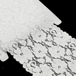 Flowers & Hearts Stretch Lace Trim w Scalloped Edging