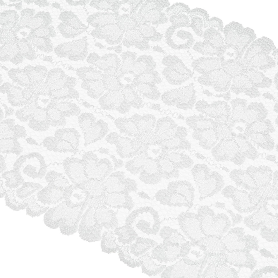 Flowers & Hearts Stretch Lace Trim w Scalloped Edging