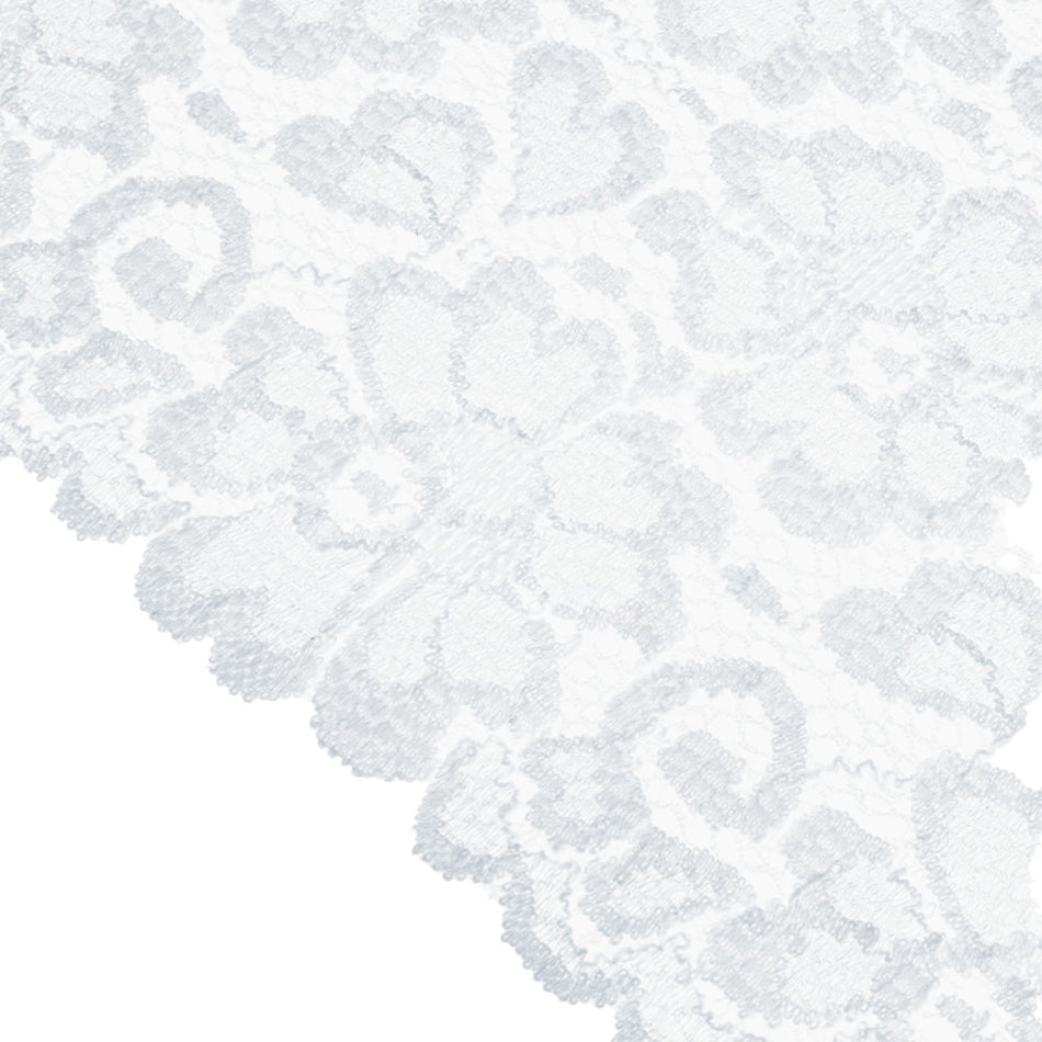 Flowers & Hearts Stretch Lace Trim w Scalloped Edging