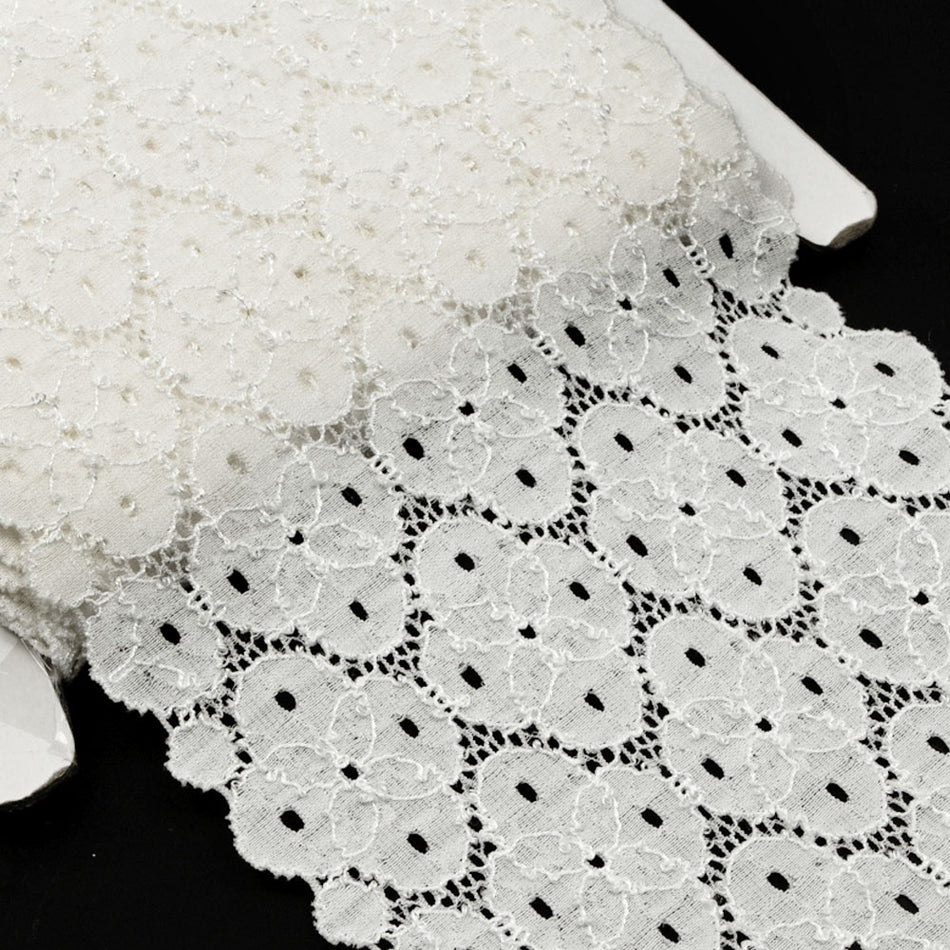 Spotted Circles Stretch Lace Trim