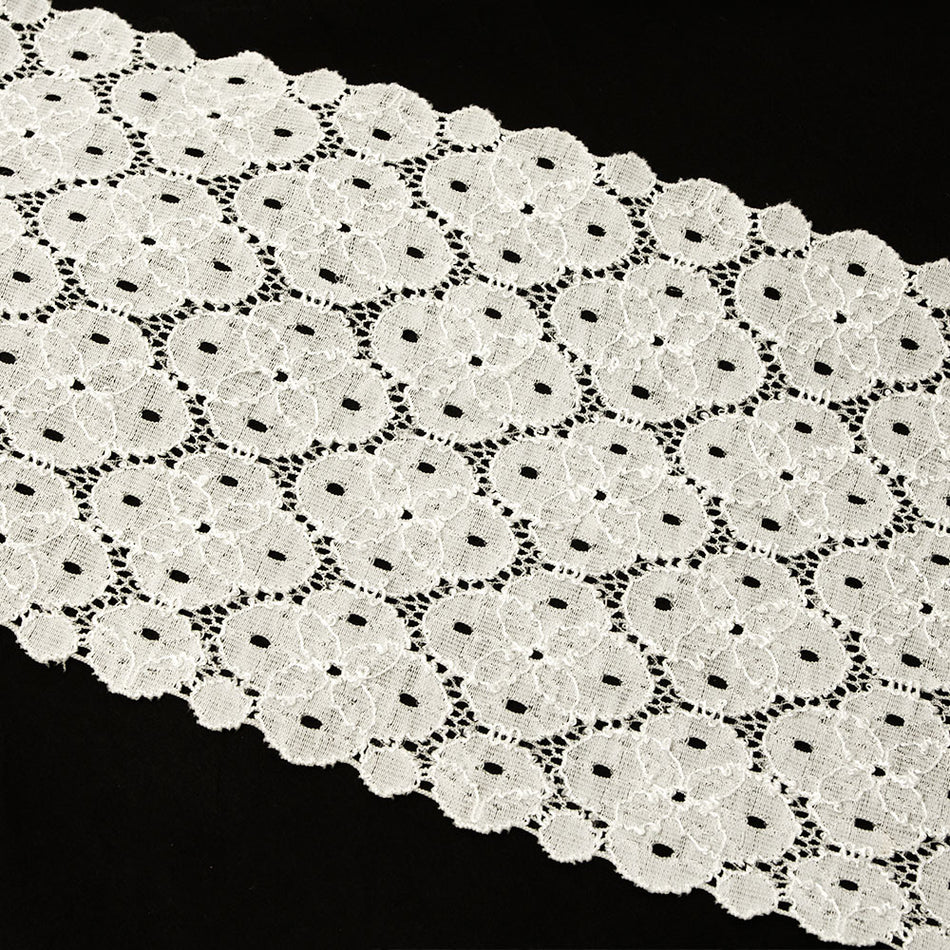 Spotted Circles Stretch Lace Trim