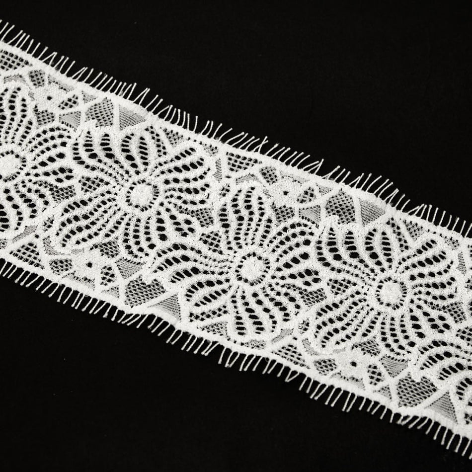 Wildflowers Stretch Lace Trim w Fringed Edging