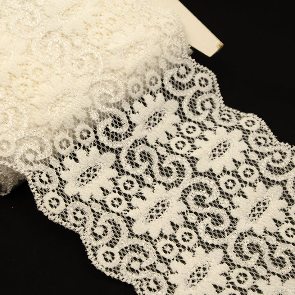 Lotus Stretch Lace Trim w Swirls