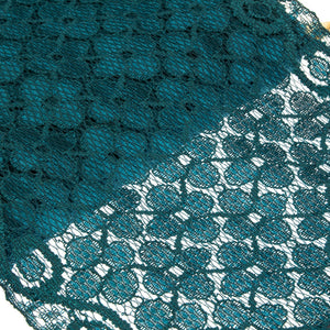 Lattice Floral Stretch Lace Trim w Swirled Edging