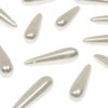 Elongated Teardrop Pearl Beads - Vertial Drilled - 30x7mm (12 Pack)