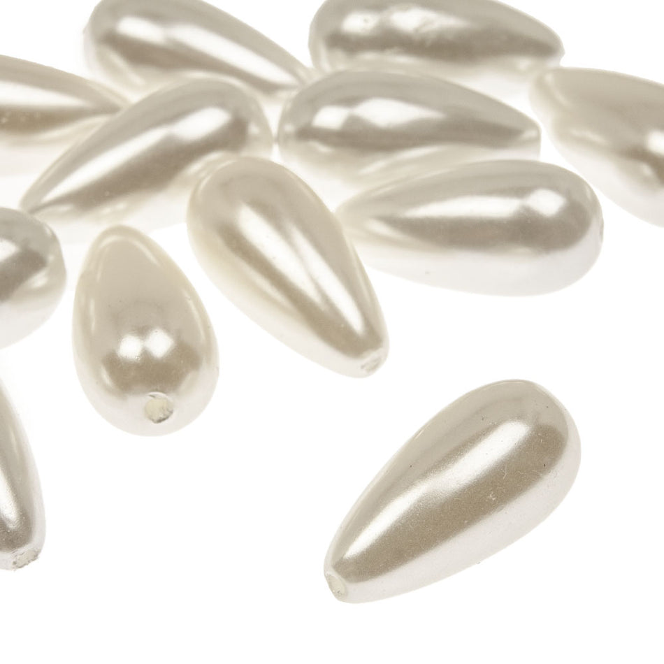 Teardrop Pearl Beads - Vertical Drilled - 22x12mm (12 Pack)