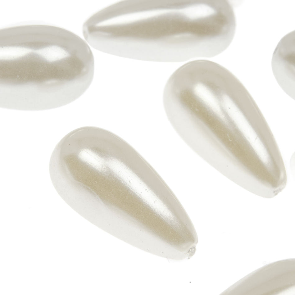 Teardrop Pearl Beads - Vertical Drilled - 22x12mm (12 Pack)