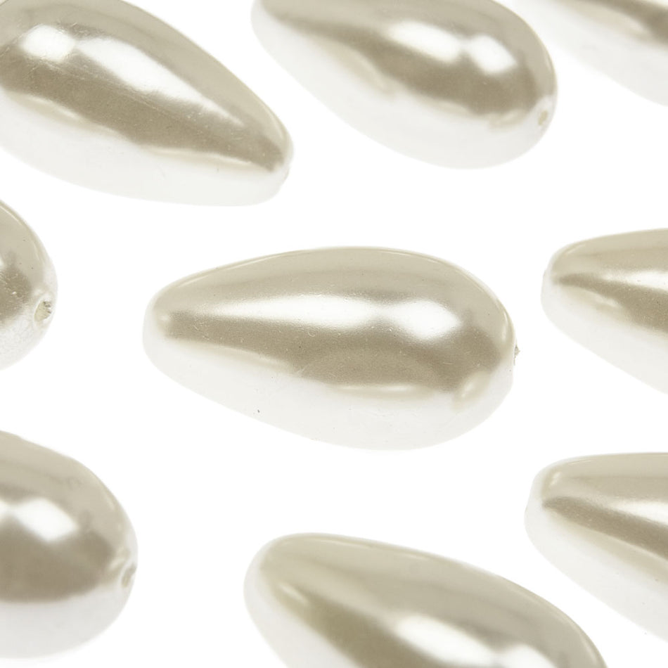 Teardrop Pearl Beads - Vertical Drilled - 28x15mm (12 Pack)