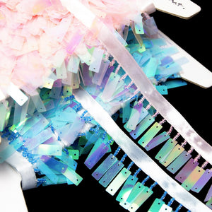 Rectangluar Sequin & Beaded Tassels