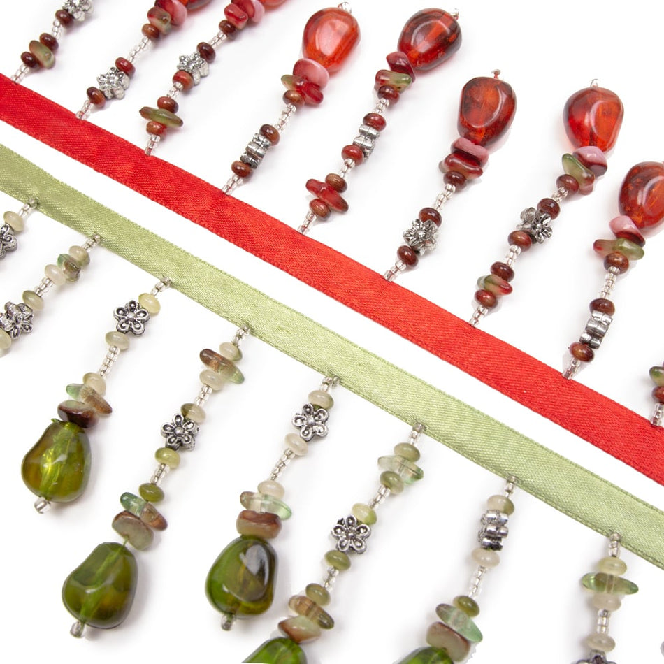 Flowers & Stones Bead Tassel Trim