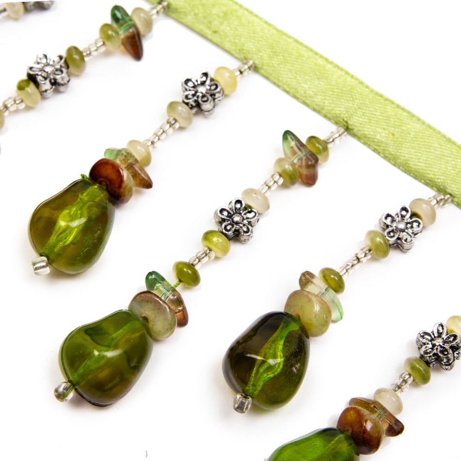 Flowers & Stones Bead Tassel Trim