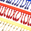 Bugle & Seed Bead Tassel Trim - Pearl Drop