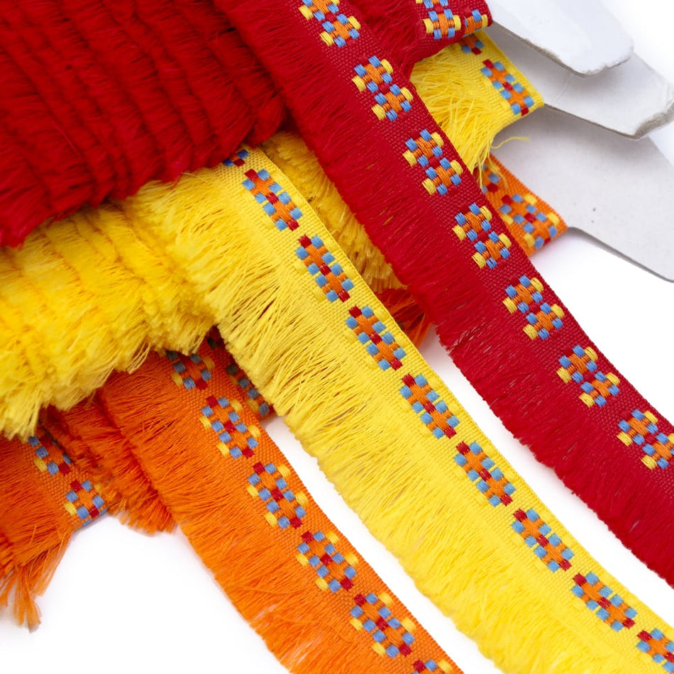 Embroidered Jacquard Tassel Fringe