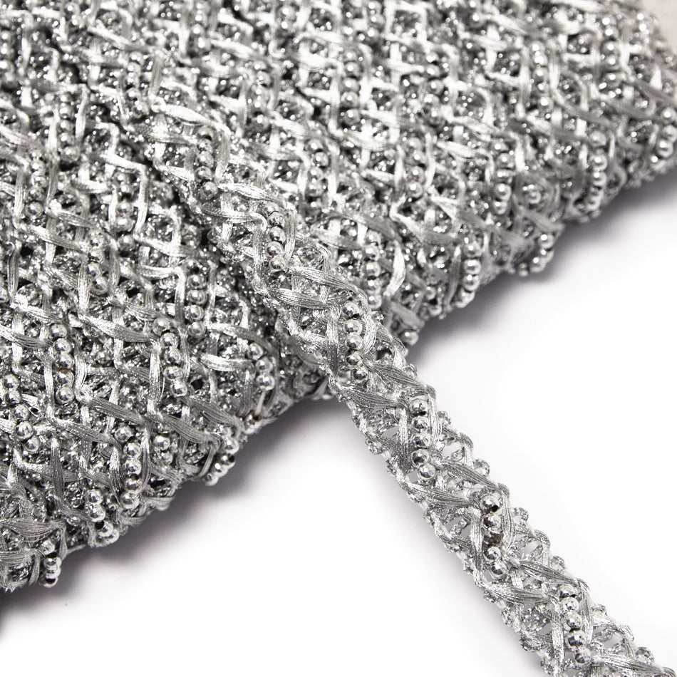 Lattice Lurex Trim w Beading