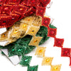 Diamond Bugle & Seed Bead Trim w Rhinestone Centre