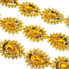 Sequin Beaded Teardrop Trim w Rhinestone Centre