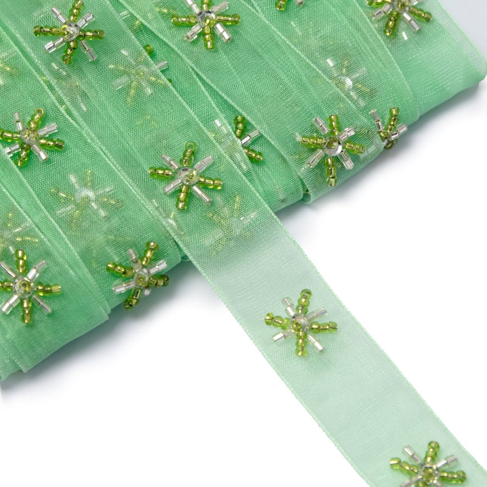 Organza Trim - Sequin & Beaded Stars