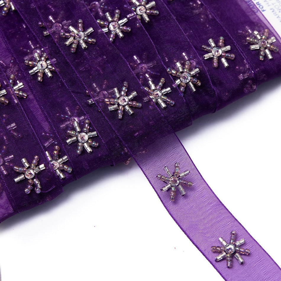 Organza Trim - Sequin & Beaded Stars