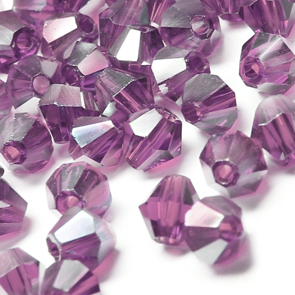Glass Bicone Faceted Bead - 5mm - Clear (48 Pack)