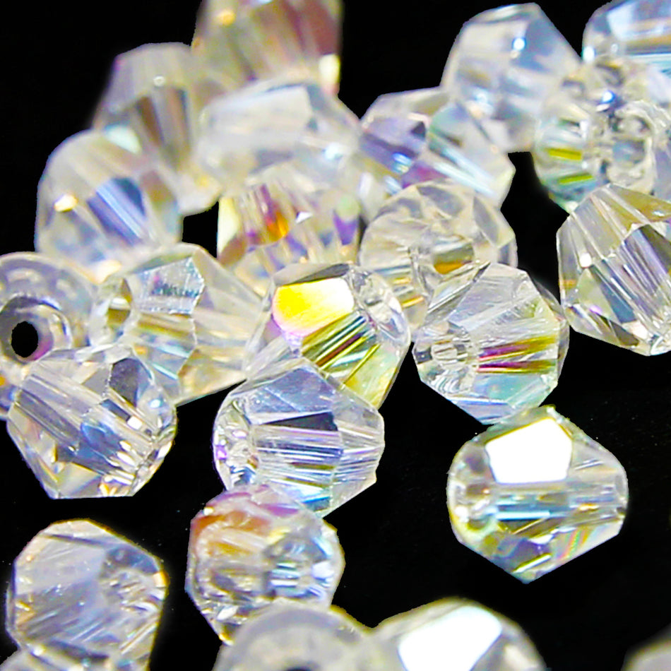 Glass Bicone Faceted Bead - 5mm - Clear (48 Pack)