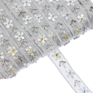 Flowers & Snowflake Mesh Trim